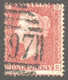 Great Britain Scott 33 Used Plate 184 - BB - Click Image to Close